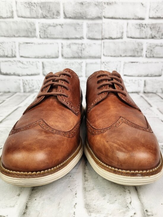 Cole Haan LunarGrand Men\'s Sz 12 M Brown Woodbury Leather Wingtip Oxford Shoes main image 5